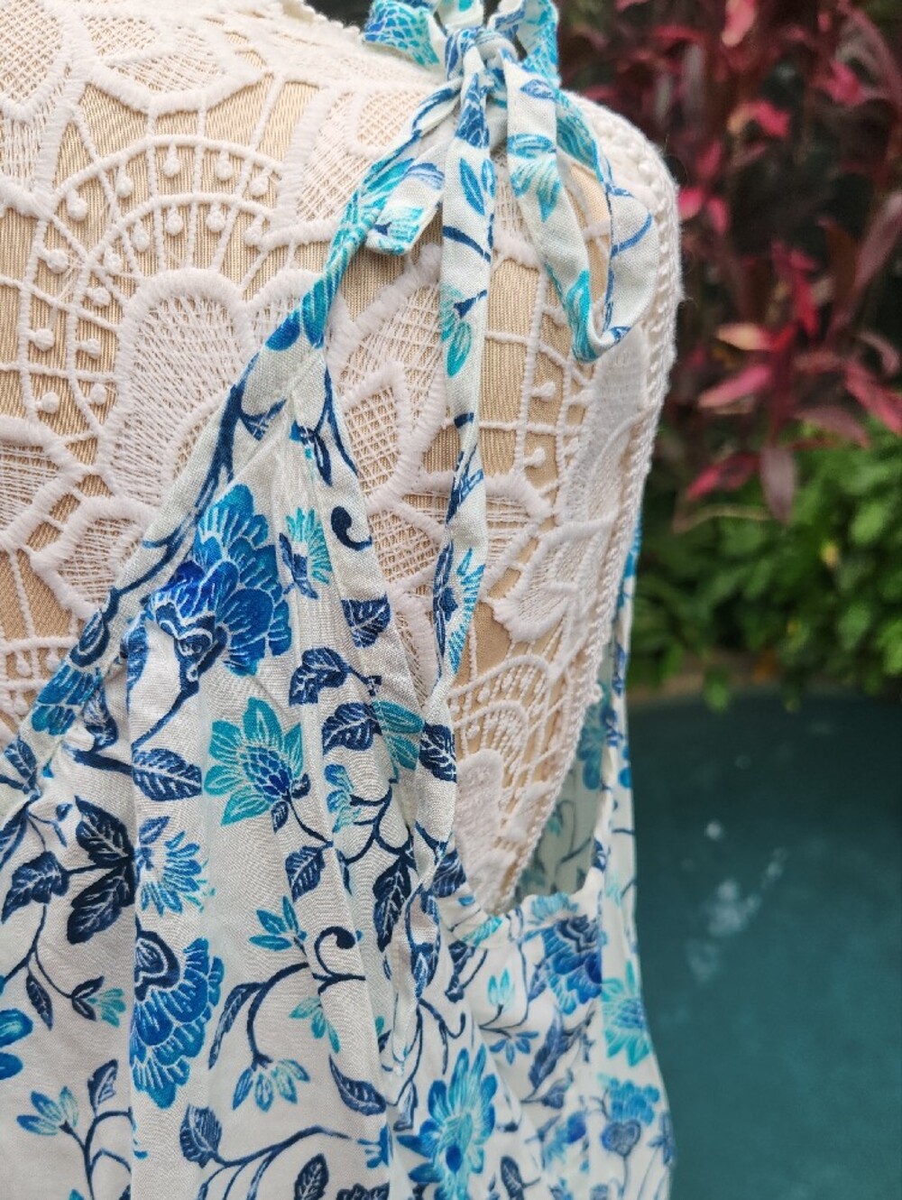 Old Navy Blue & Teal Floral Sundress - Picture 4 of 6
